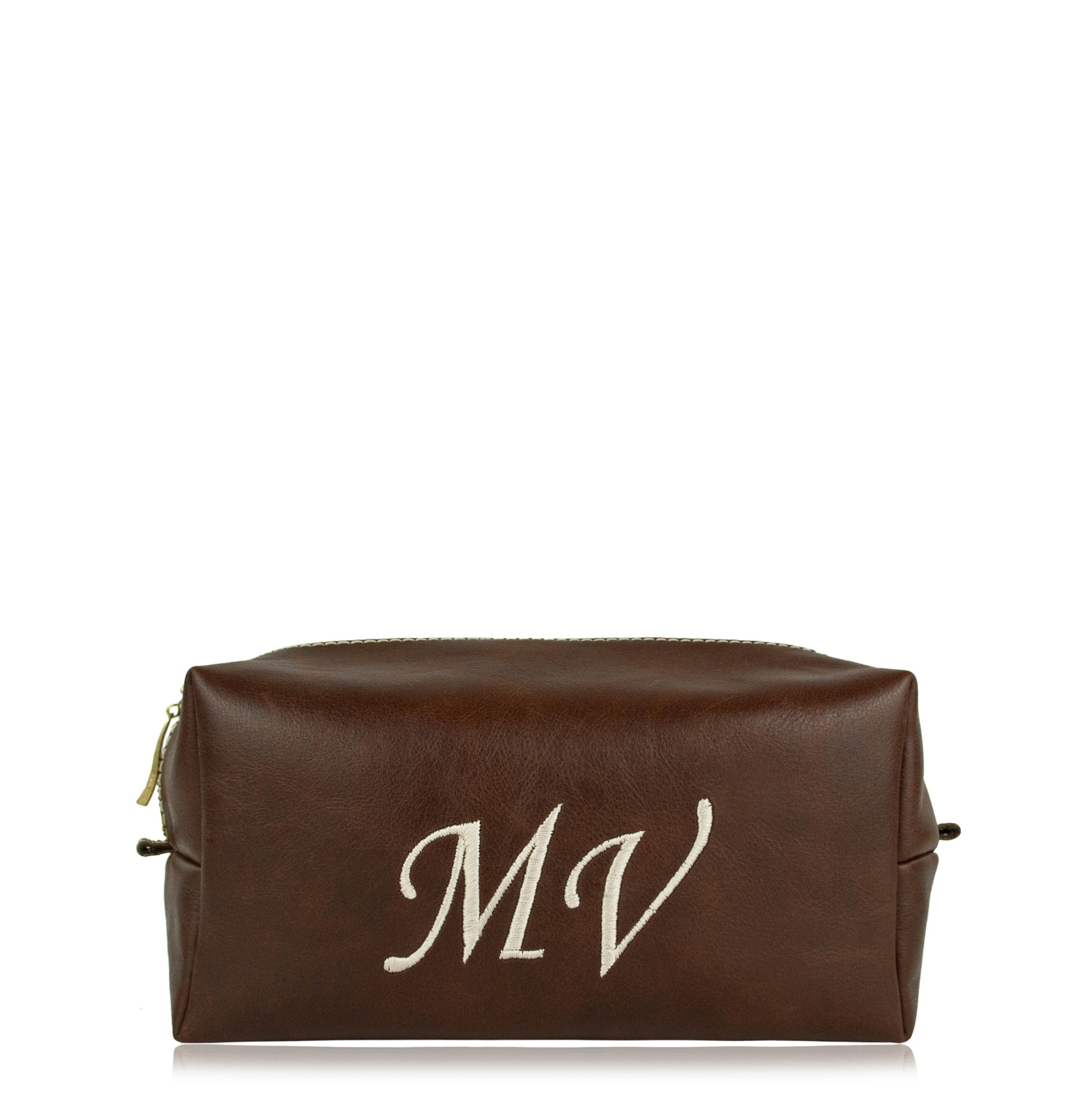 Pánska kozmetická taška s iniciálami "TMAVOHNEDÁ"