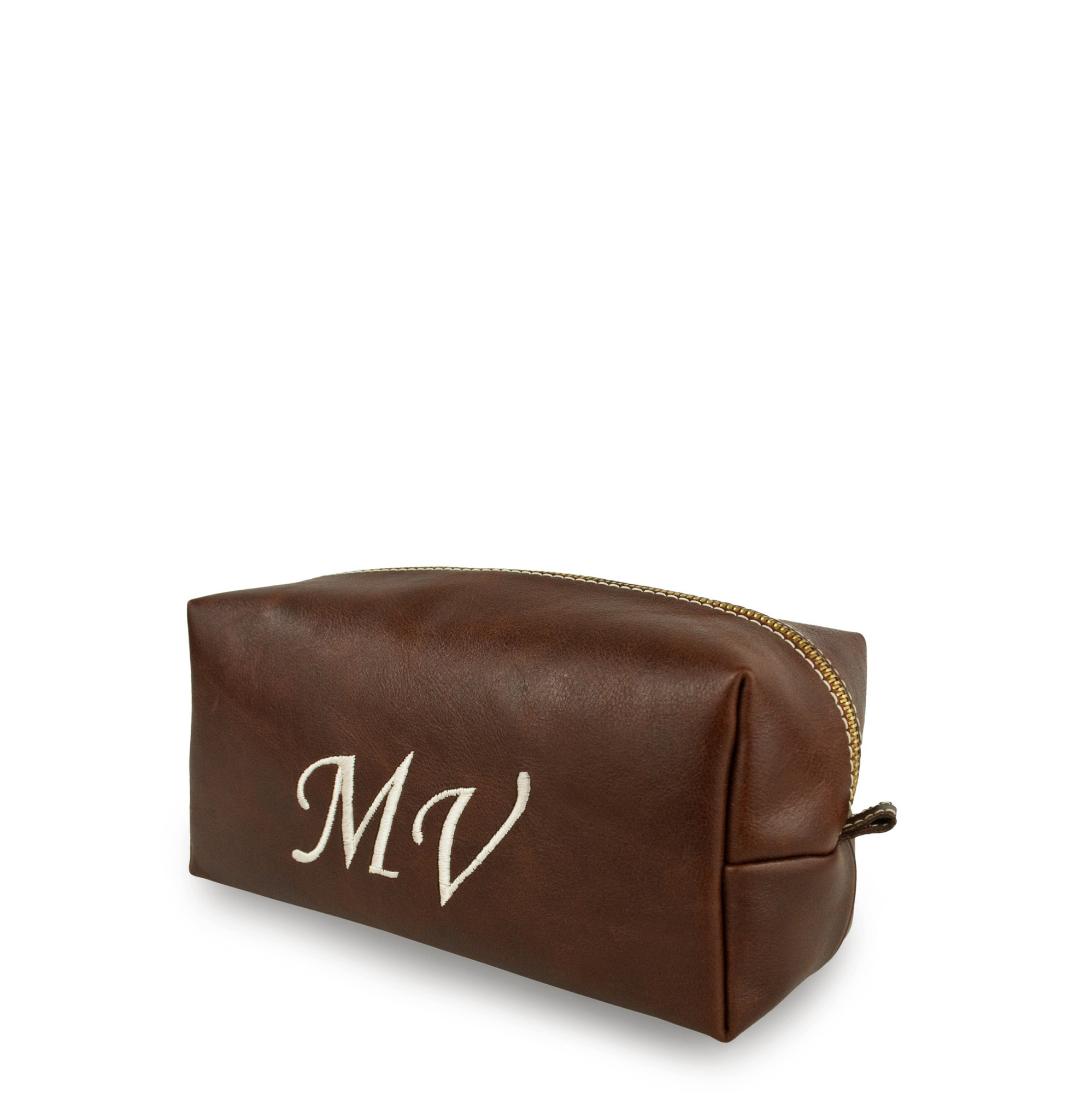 Pánska kozmetická taška s iniciálami "TMAVOHNEDÁ"