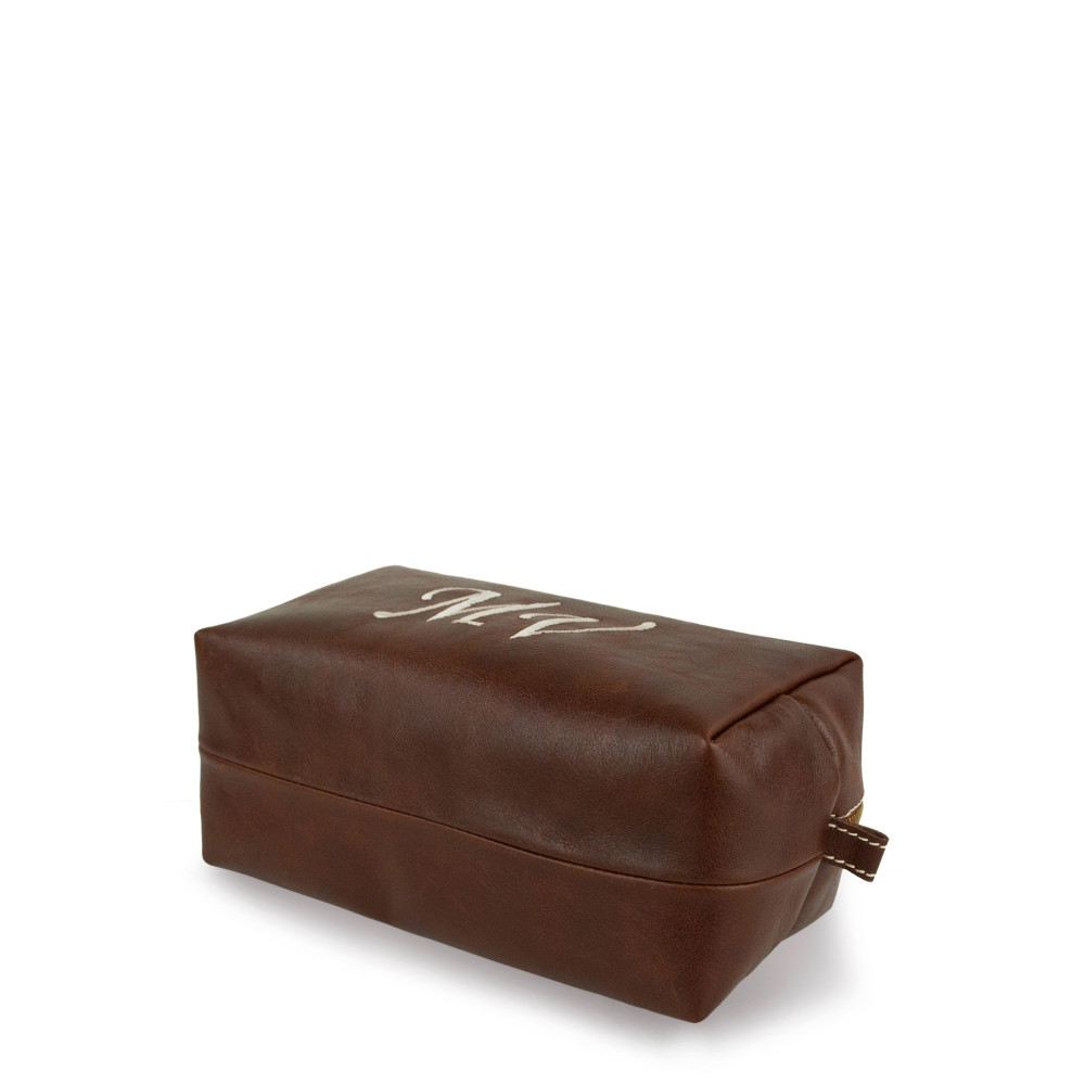 Pánska kozmetická taška s iniciálami "TMAVOHNEDÁ"
