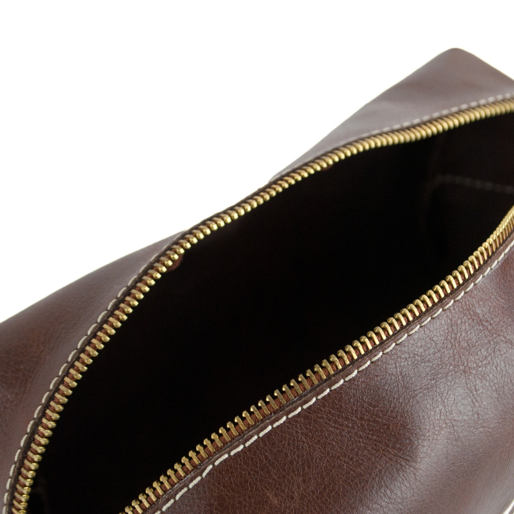 Pánska kozmetická taška s iniciálami "TMAVOHNEDÁ"