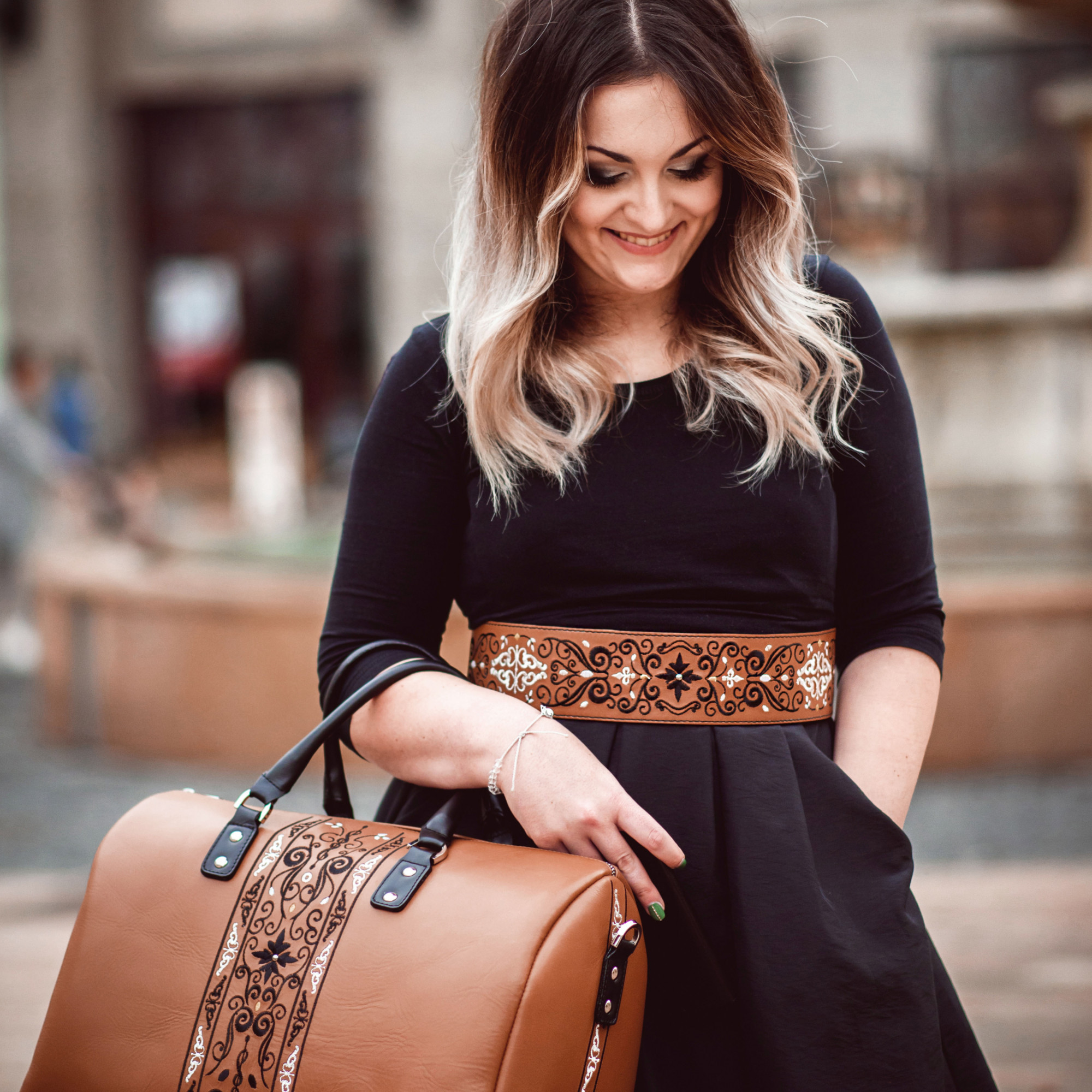 TRAVEL BAG "Princessa" Brown