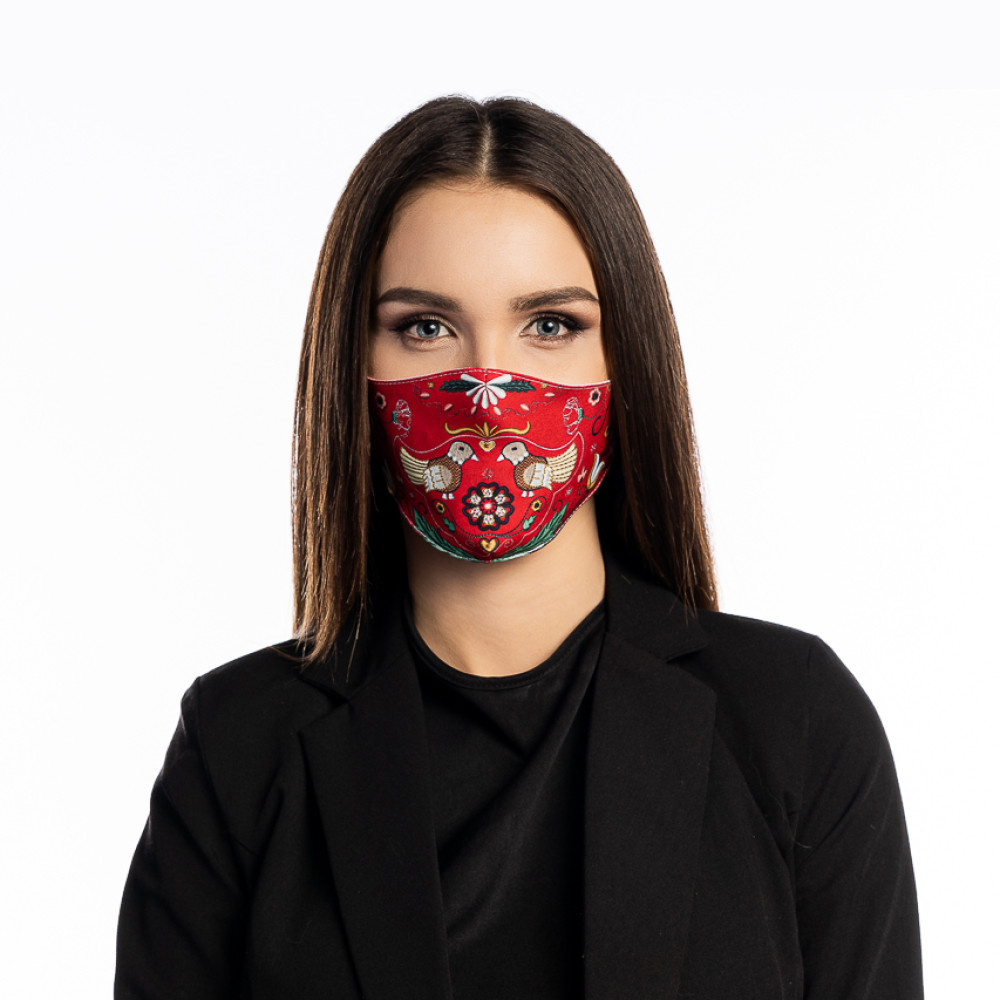 Set Srdce Európy - Rúško a Card Holder "červené"