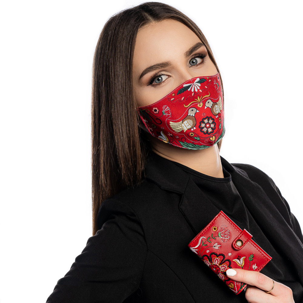 Set Srdce Európy - Rúško a Card Holder "červené"