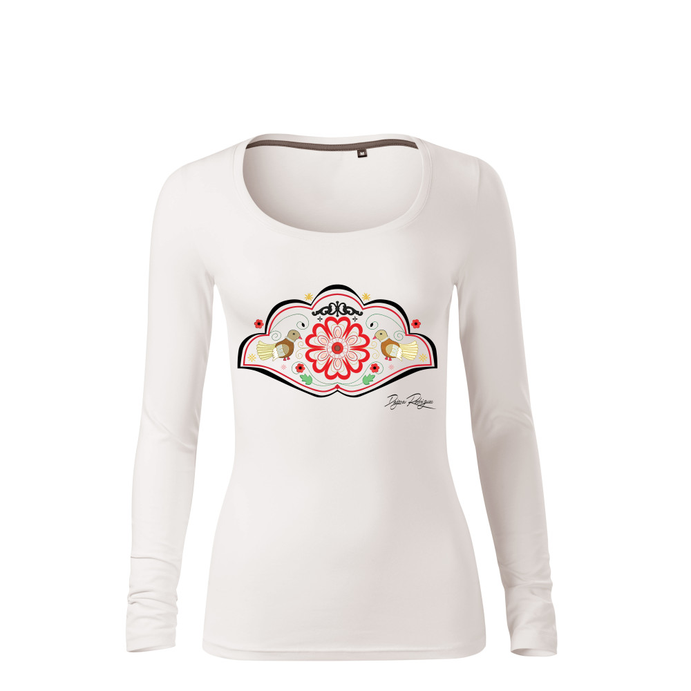 Tričko s dlhým rukávom Srdce Európy "BIELE"