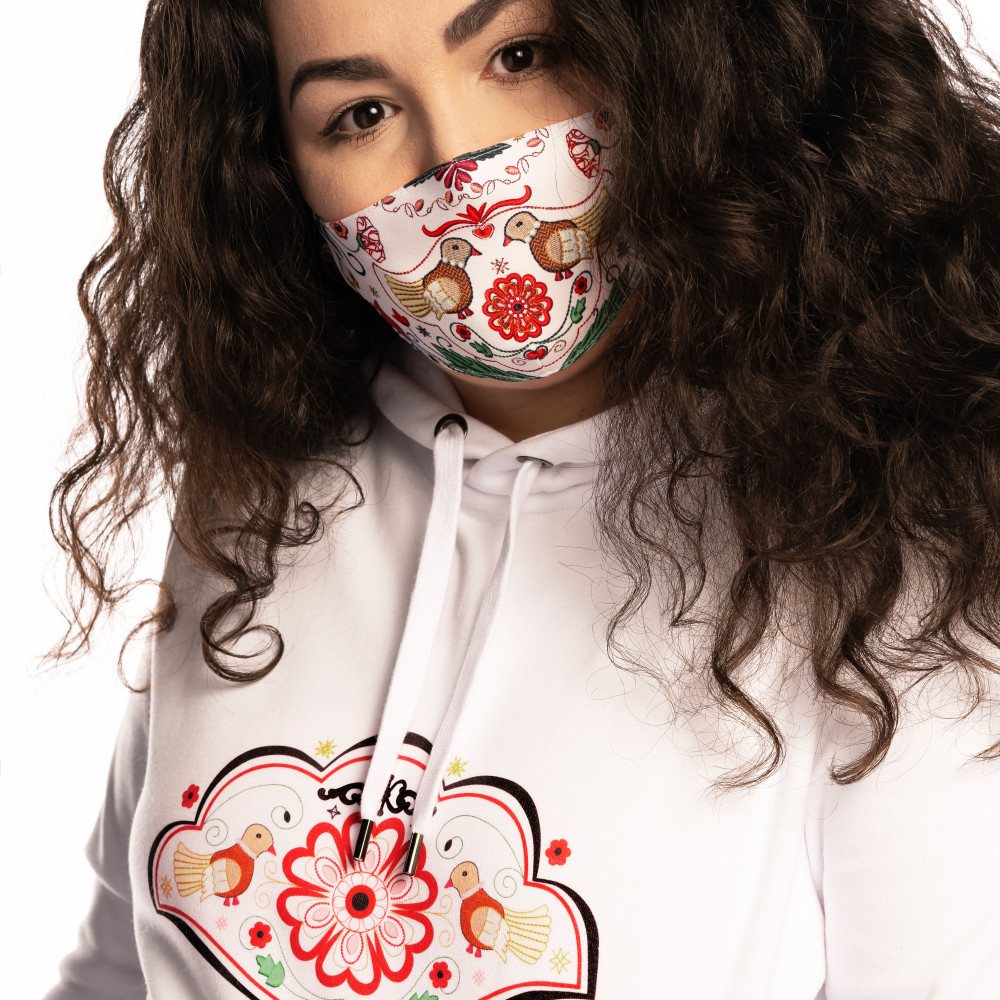 Set Srdce Európy - Mikina a rúško "Biele"