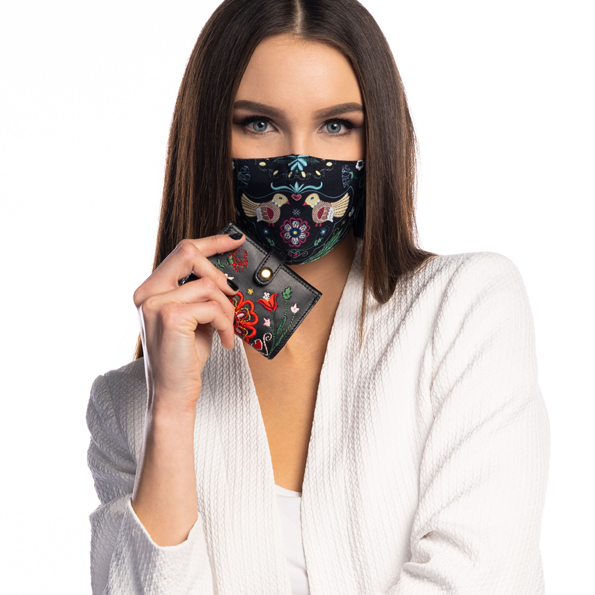 Set Srdce Európy - Rúško a Card Holder "čierne"