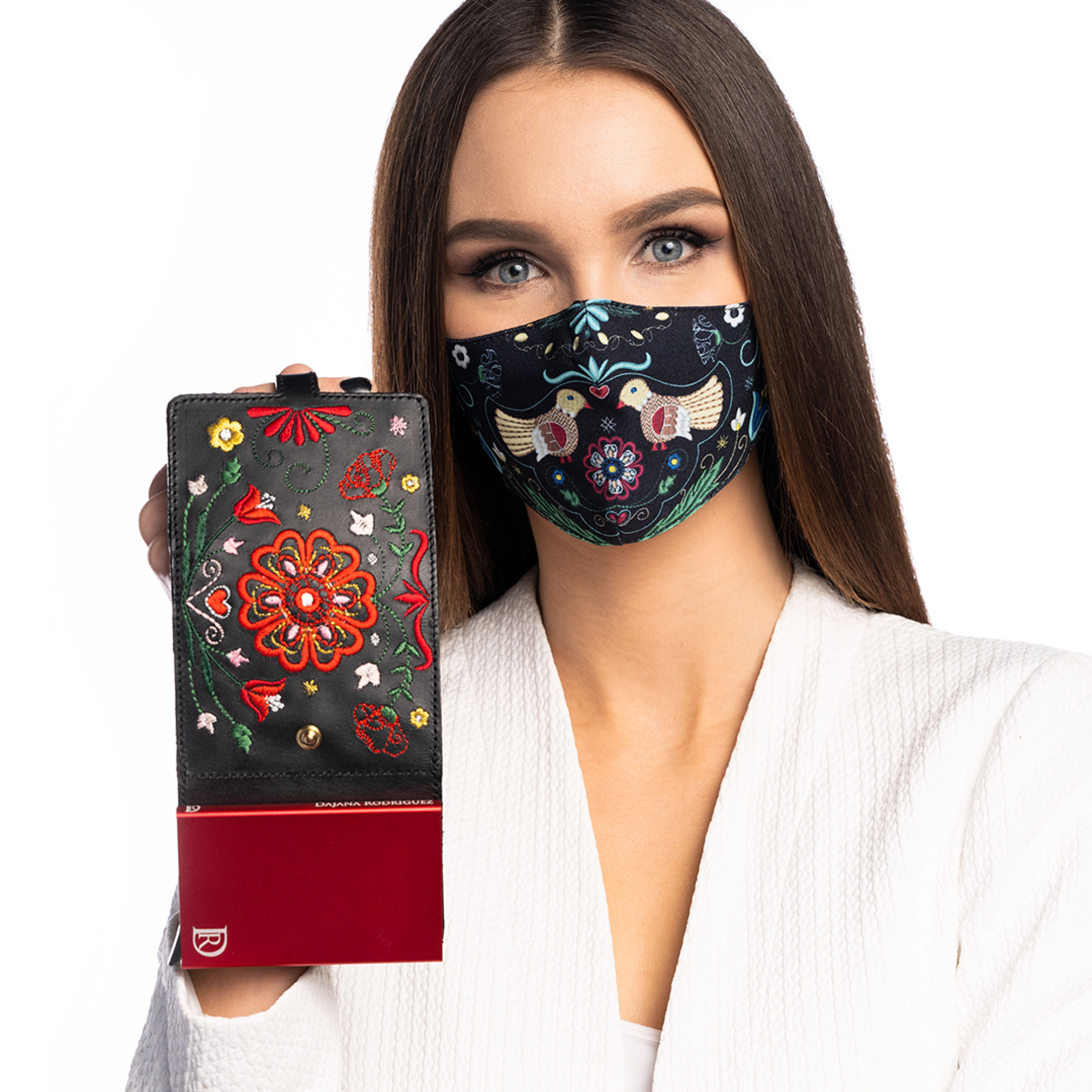 Set Srdce Európy - Rúško a Card Holder "čierne"