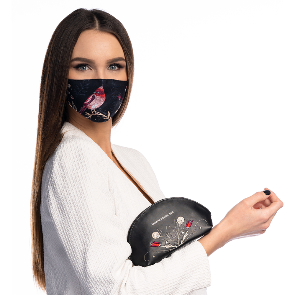 Set Aurora - Rúško a Kozmetická taštička "čierna"