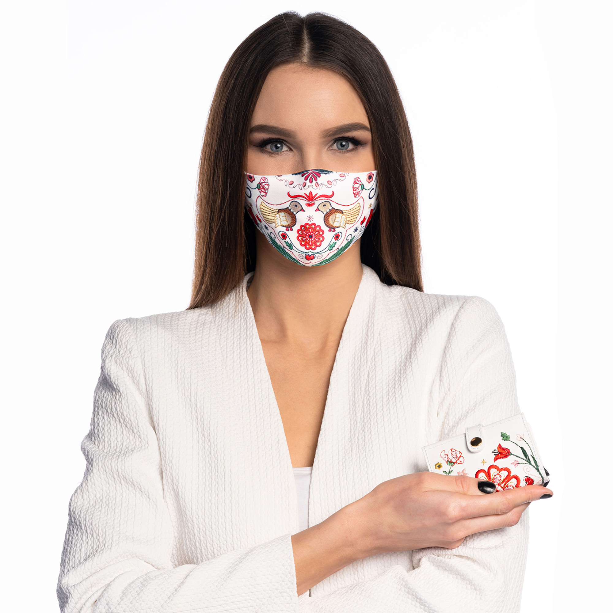 Set Srdce Európy - Rúško a Card Holder "biele"