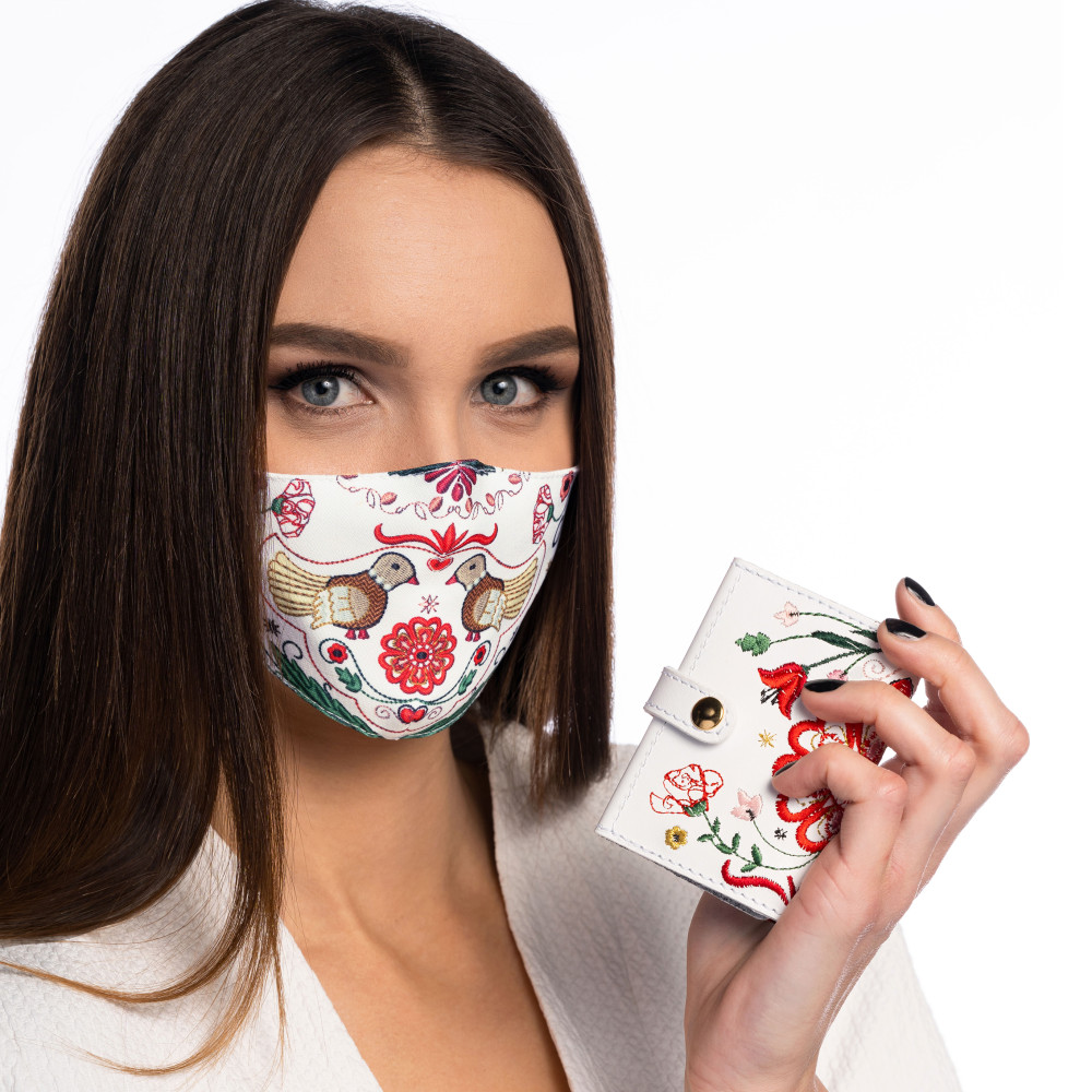 Set Srdce Európy - Rúško a Card Holder "biele"