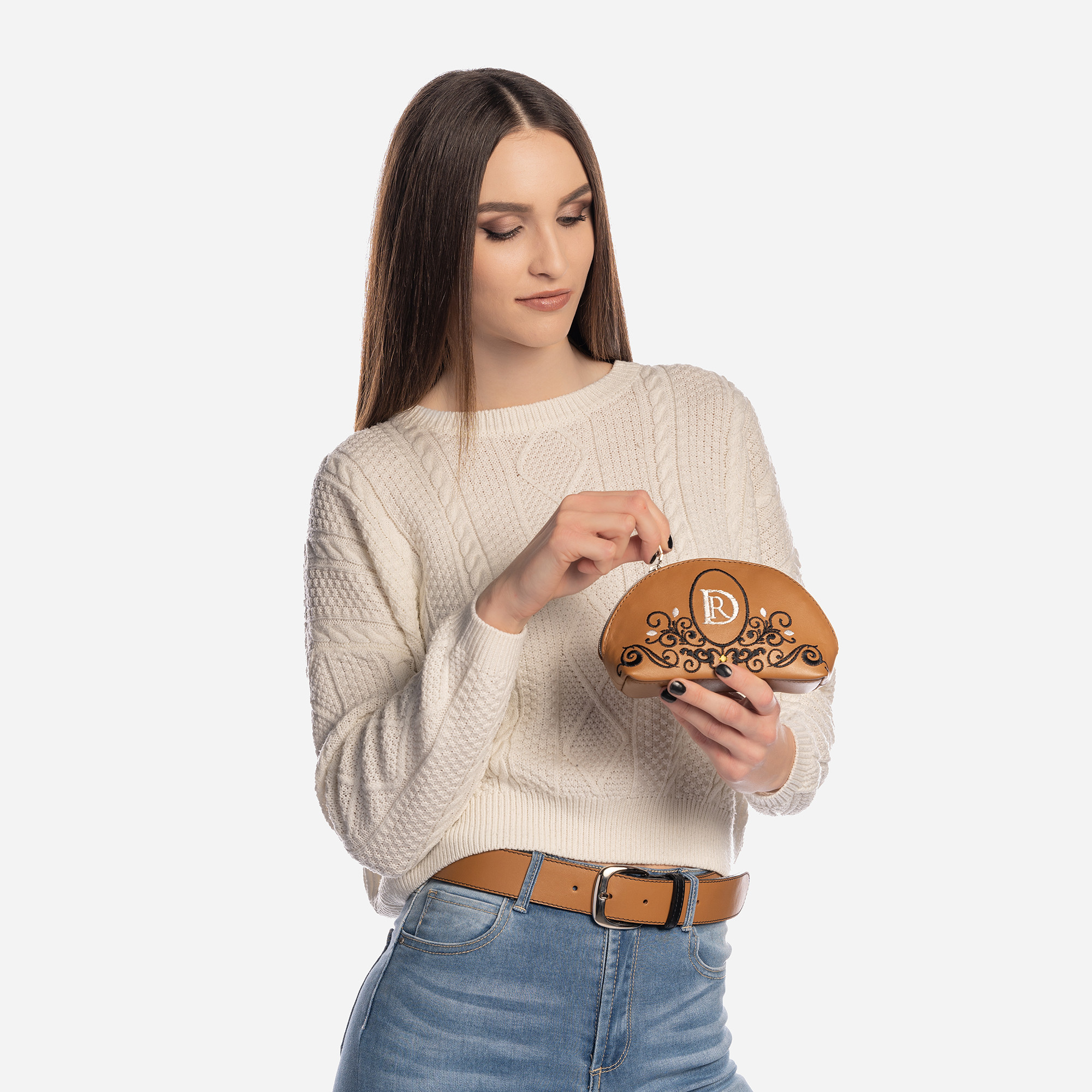 COSMETIC BAG "Princessa" Brown