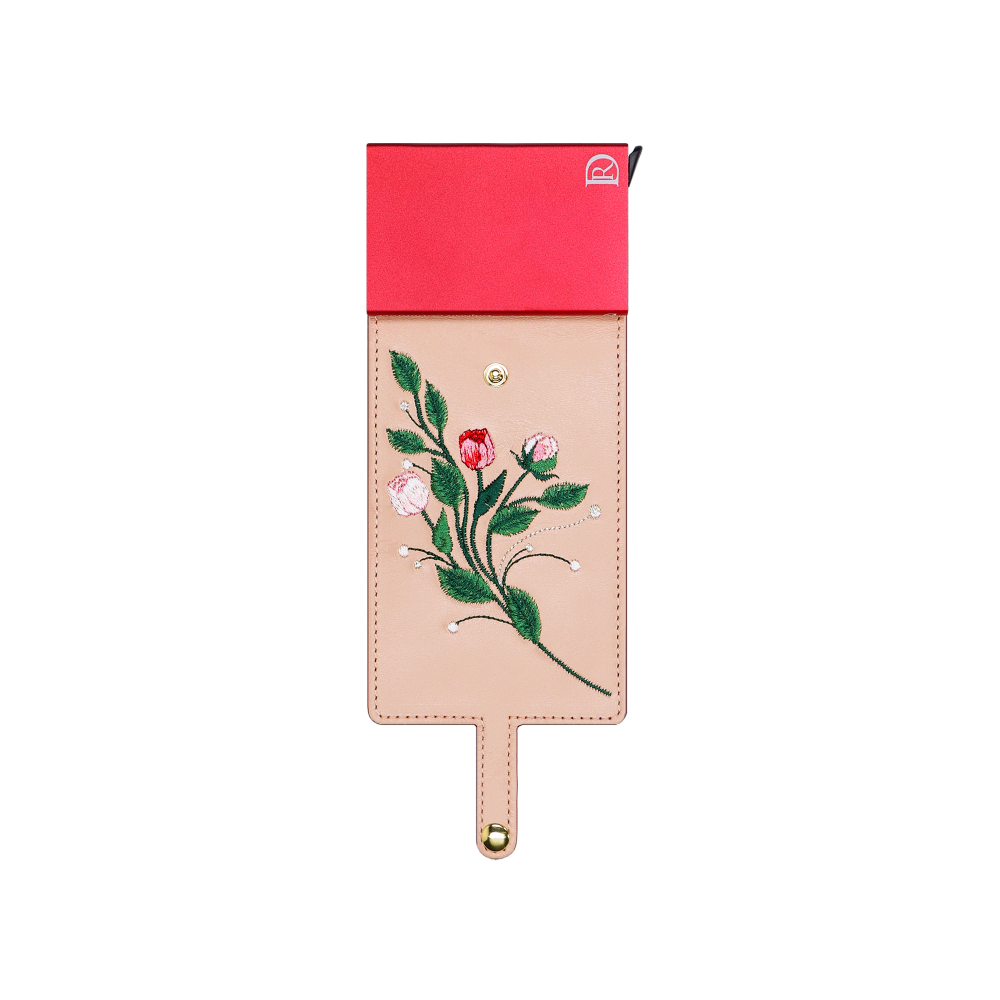 CARDHOLDER PEONY "DUSTY PINK"