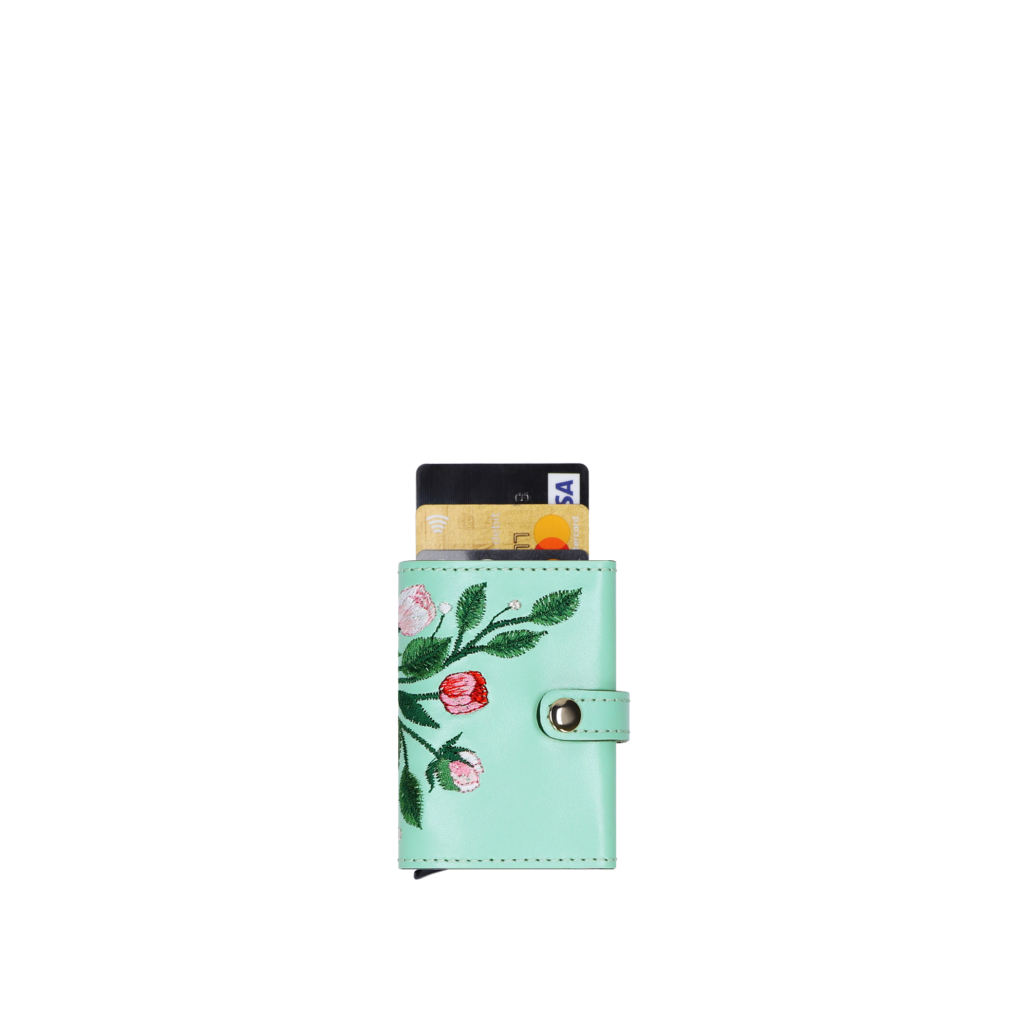 CARDHOLDER PEONY "PASTEL GREEN"