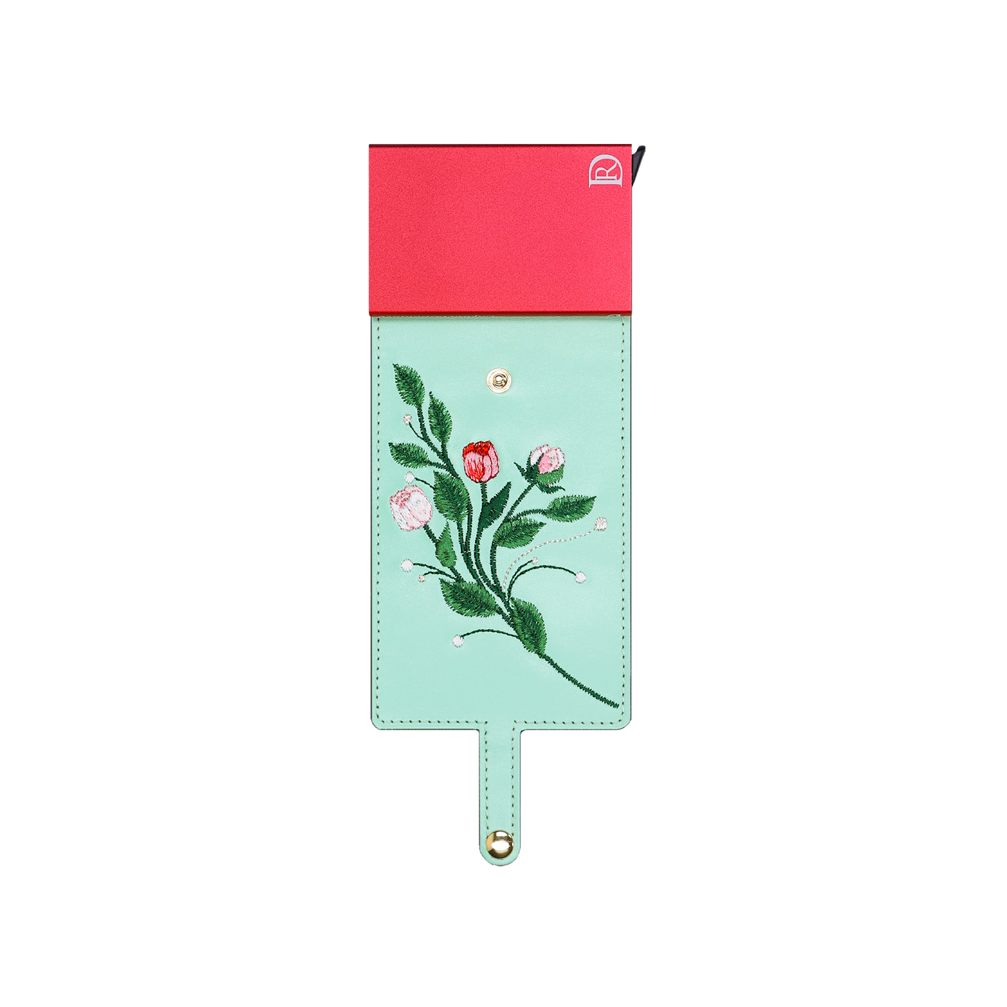 CARDHOLDER PEONY "PASTEL GREEN"