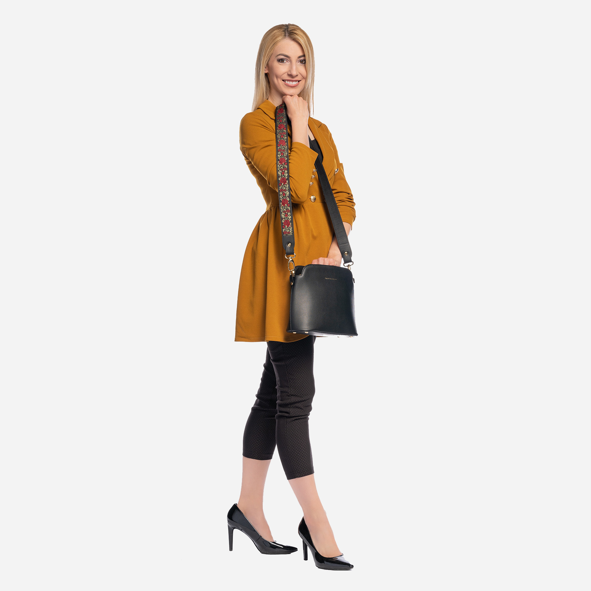 Mia Bohemian "NERO" + Popruh Zlatá