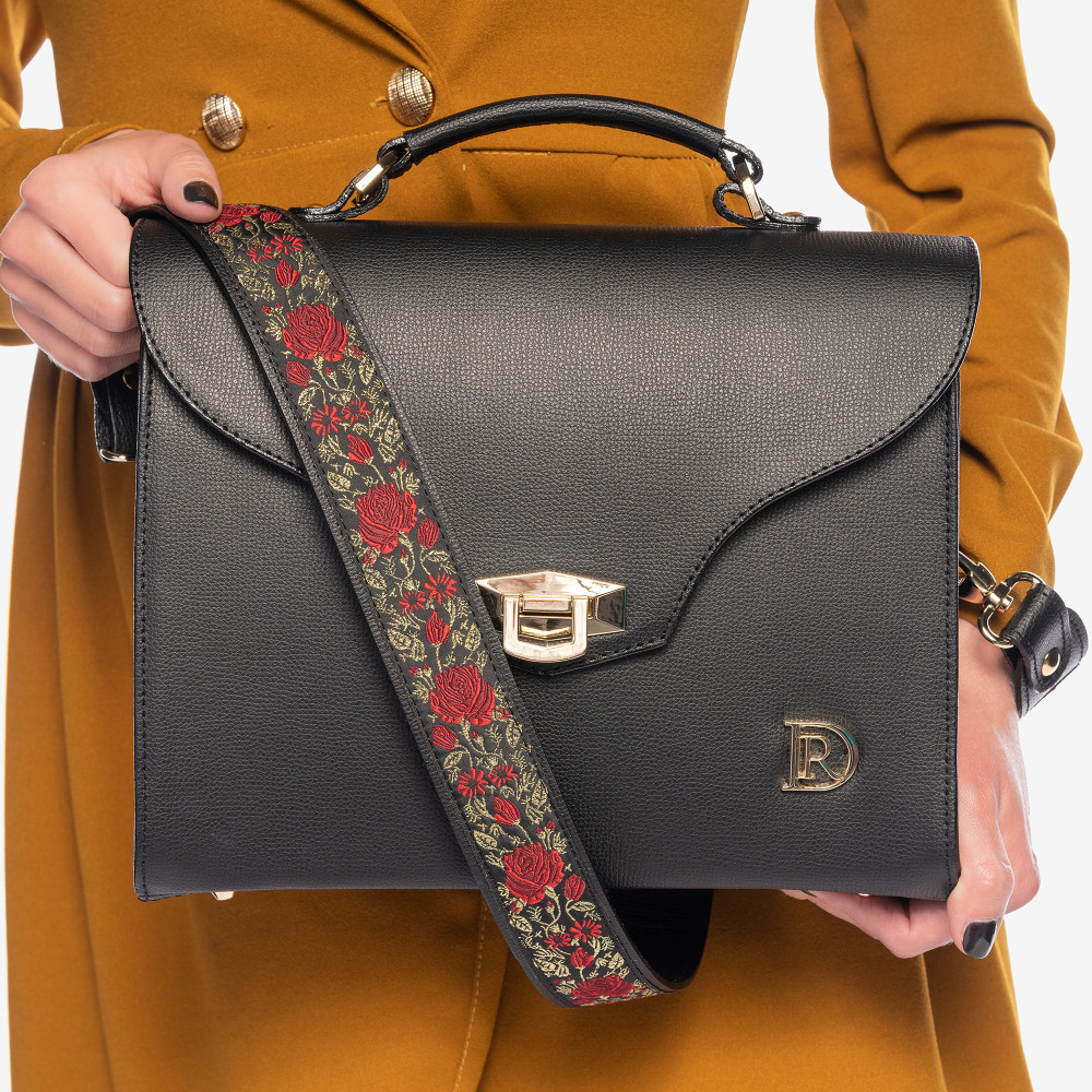 Vivienne Bohemian "NERO" + Popruh Zlatá