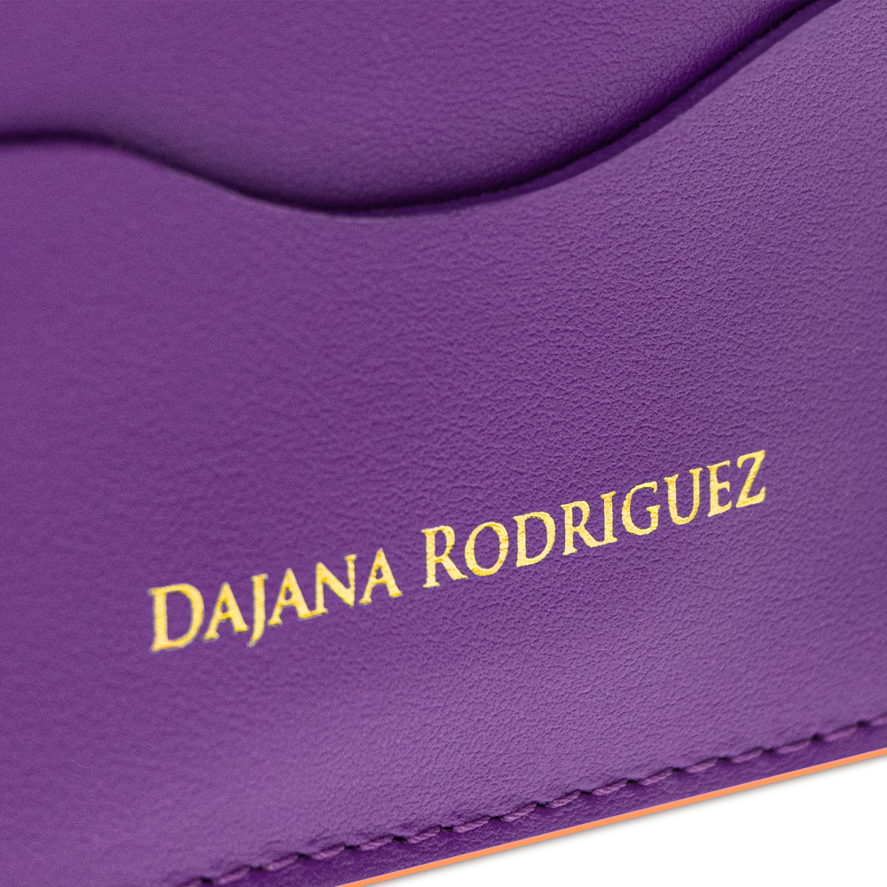 Slim Credit Cardholder Rio "TMAVOFIALOVÁ" Zlatá