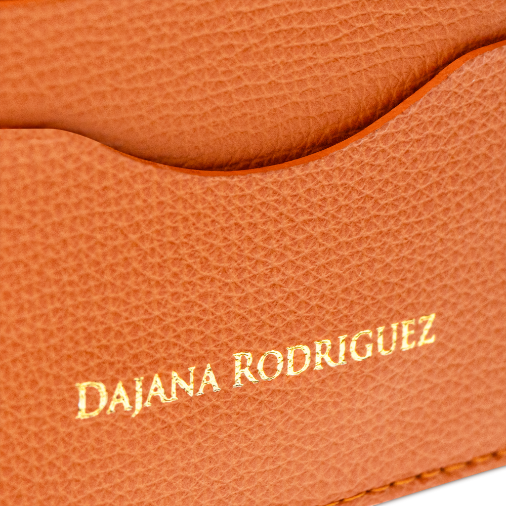 Slim Credit Cardholder Bohemian "ORANGE" Silver