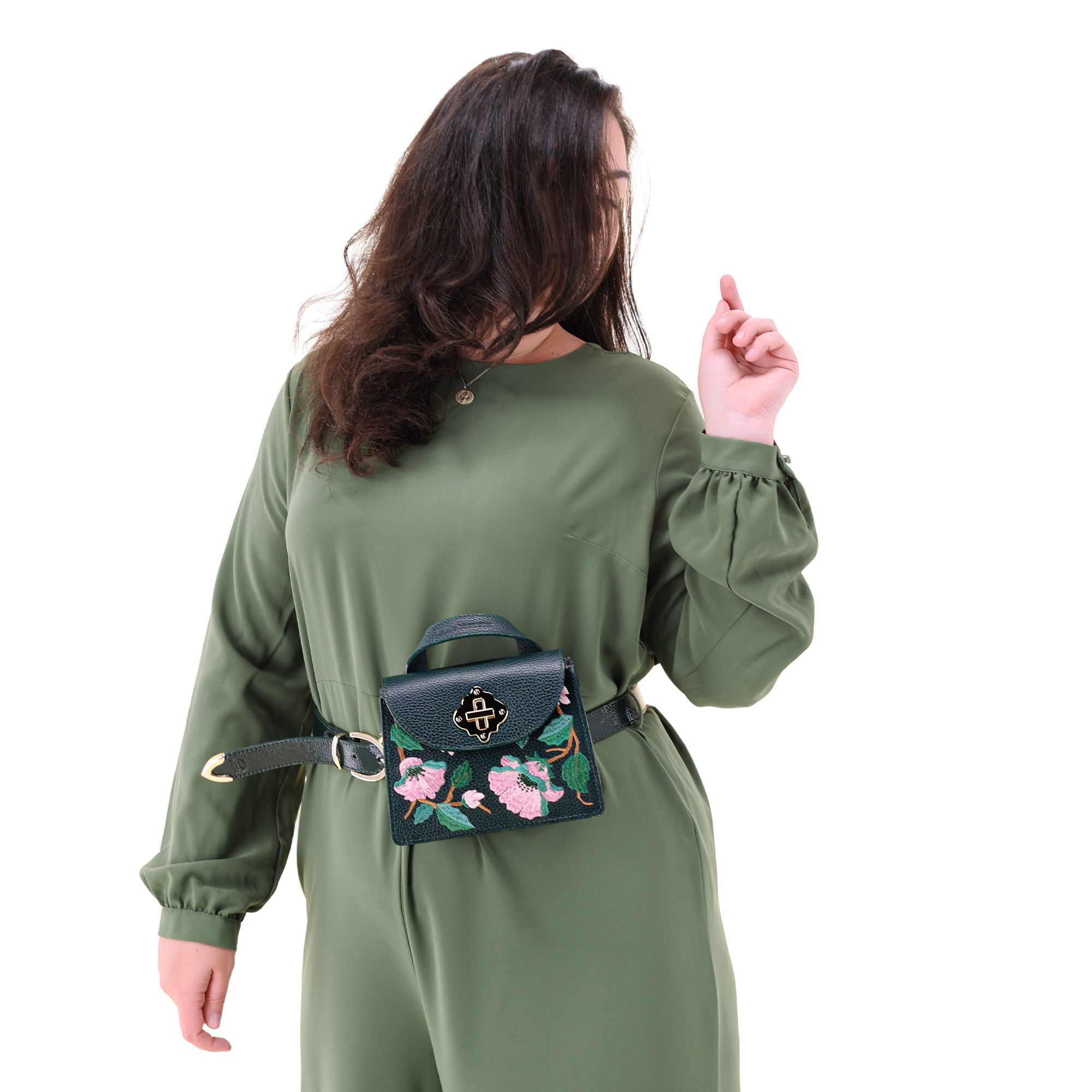 Dámský pásek Lady D "TMAVĚ ZELENÁ"