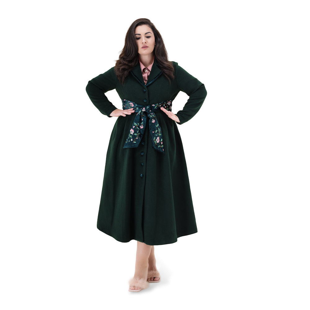 Coat Lady D "DARK GREEN"
