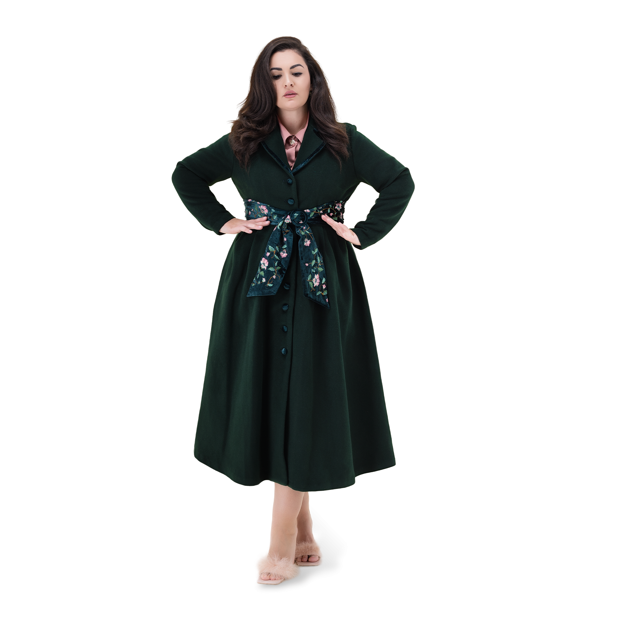 Coat Lady D "DARK GREEN"