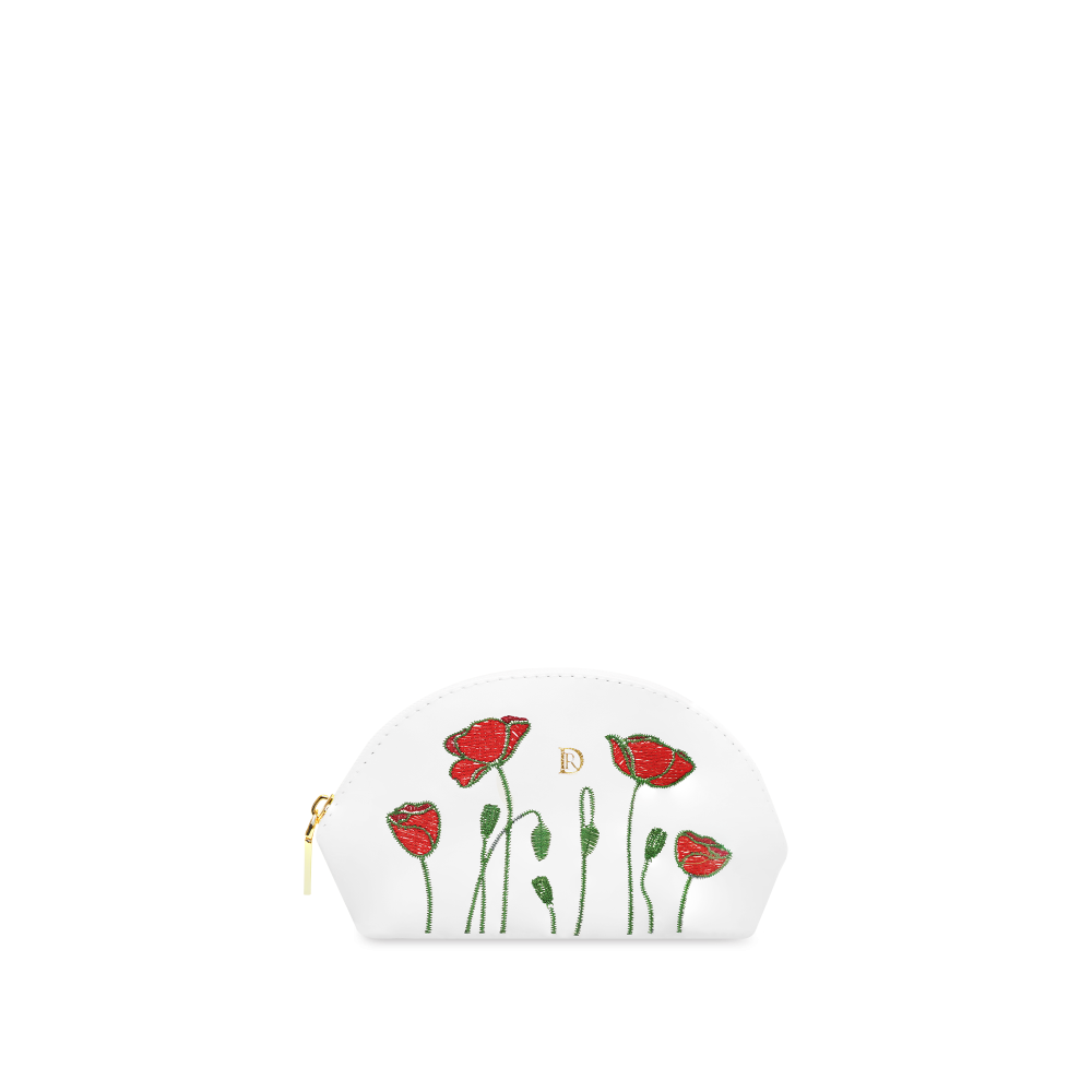 Cosmetic bag Poppies "WHITE" Gold