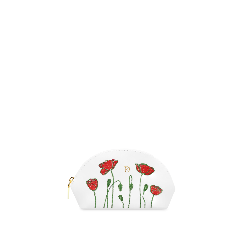 Cosmetic bag Poppies "WHITE" Gold