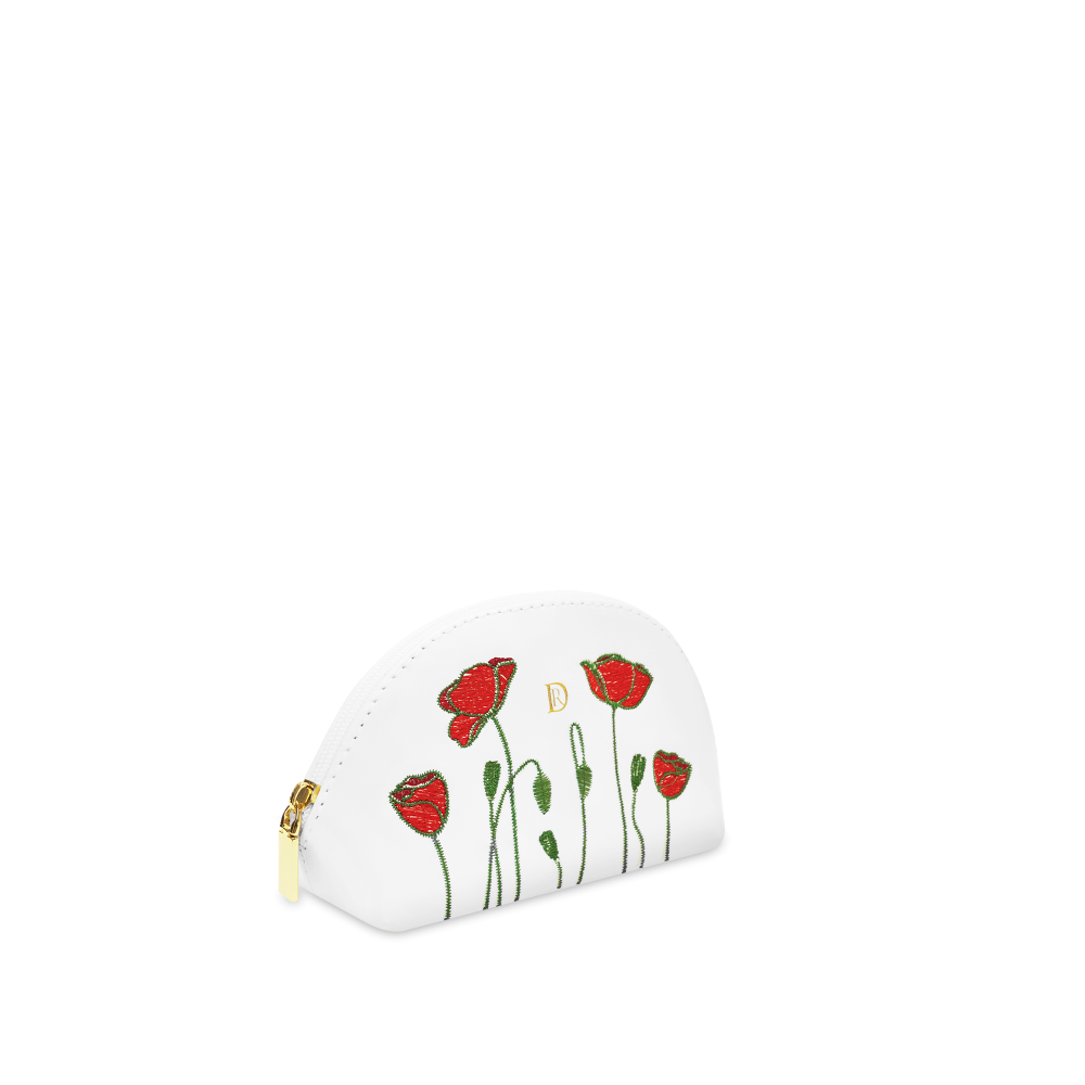 Cosmetic bag Poppies "WHITE" Gold