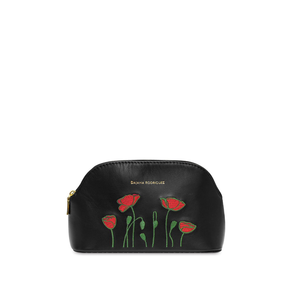 Cosmetic bag II Poppies "BLACK" Gold