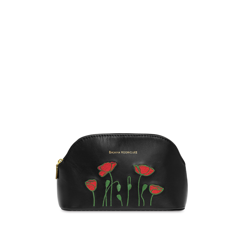 Cosmetic bag II Poppies "BLACK" Gold