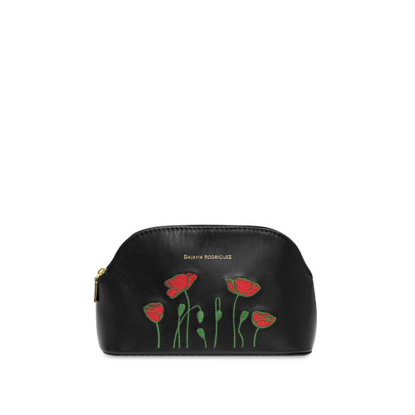 Cosmetic bag II Poppies "BLACK" Gold