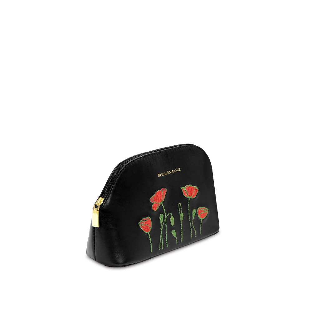 Cosmetic bag II Poppies "BLACK" Gold