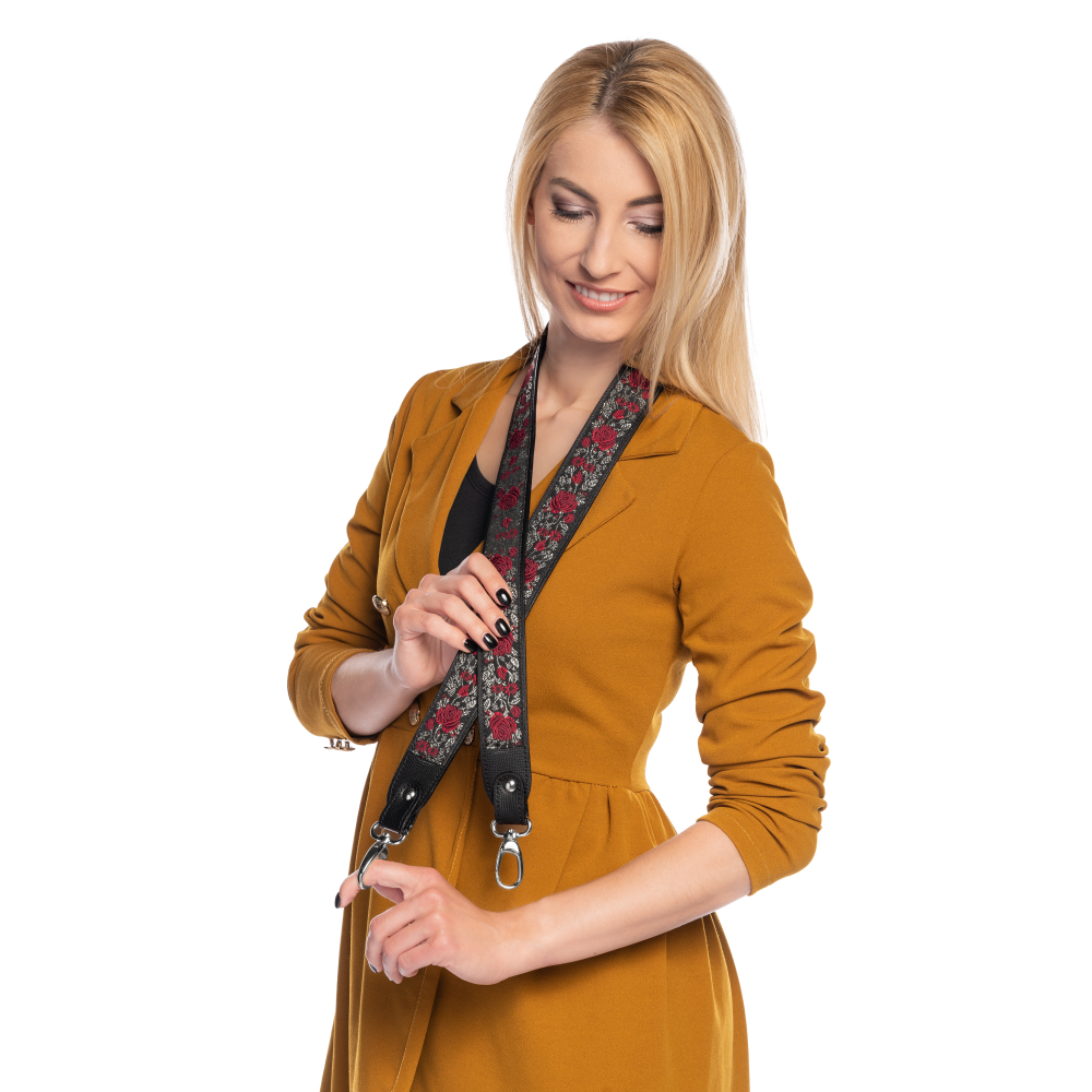  Popruh II Bohemian "NERO" Stříbrná